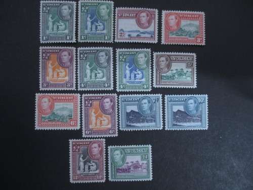 ST VINCENT NEW CURRENCY . 1949 26 MARCH - 52 . WMK MULT SCRIPT CA . PERF 12 SHORT SET OF LMM . CV280