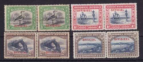SWA 1931 - S.A STAMPS OVPT WITH ' OFFICIAL ' 'OFFISIEEL'. IN RED UMM . READ BELOW