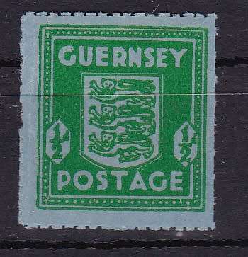 CHANNEL ISLANDS . GUERNSY .1941 - 1944 ROULETTED . BLUISH FRENCH BANK NOTE PAPER . CV R 950