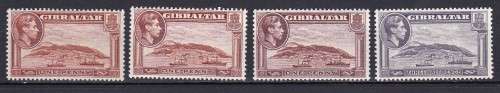GIBRALTAR - KG VI - 1938 . FULL SET OF 15 VERY LMM STAMPS . PERF 13  CV R2700