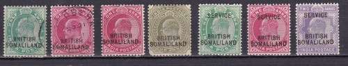 SOMALILAND PROTECTORATE . KG V AND KING EDWARD V I I - SOME FINE USED AND MM STAMPS .