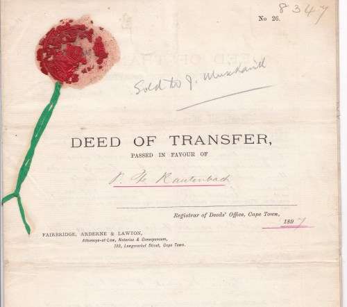 QUEEN VICTORIA - 1887 - DEED OF TRANSFER WITH TWO POUNS AND 10 SHILLING - COMPLETE WITH 4 PAGES