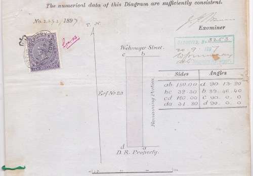 QUEEN VICTORIA - 1887 - DEED OF TRANSFER WITH TWO POUNS AND 10 SHILLING - COMPLETE WITH 4 PAGES