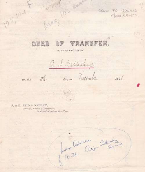 QUEEN VICTORIA - 1896 - DEED OF TRANSFER - WITH - 1s - 3s - 5s AND ONE POUND - TWO PAGES