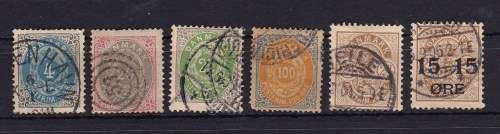 DEMARK - 1875 TO 1904 - 6 X FINE USED STAMPS - CV 70 POUNDS +++