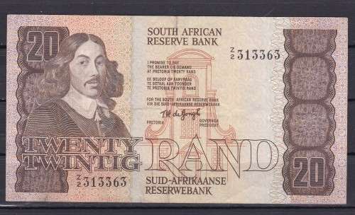 1 X 1979 R20 Z 2 - TW DE JONGH PEPLACEMENT NOTE AS PER SCAN - IN UNC R1550