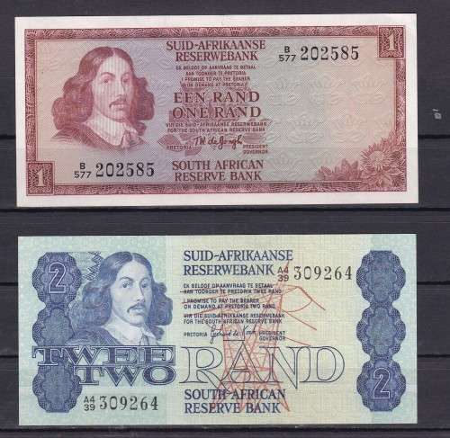 TW DE JONGH  SET OF 8 NOTES -  FROM R1 TO R20 ALL IN A/UNC AND EF + CONDITION