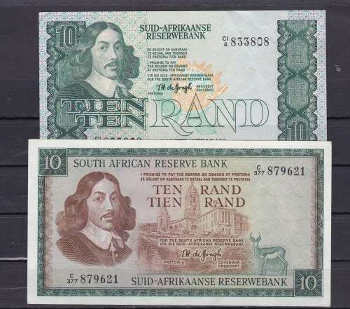 TW DE JONGH  SET OF 8 NOTES -  FROM R1 TO R20 ALL IN A/UNC AND EF + CONDITION