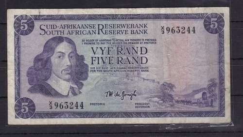1 X TW DE JONGH - 1967 - X 3 REPLACEMENT NOTE - AS PER SCAN