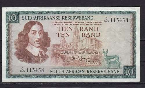1 x 1975 - TW DE JONGH R10 -  NOTE - AS PER SCAN