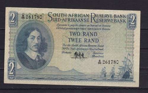 TWO RAND - 1961 - MH DE KOCK - B/96 SERIES - 4TH ISSUE - AS PER SCAN