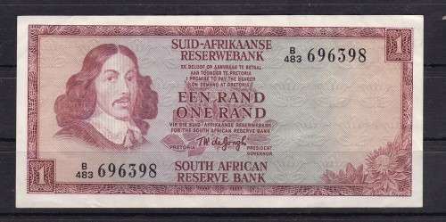 ONE RAND - TW DE JONGH - 1975 - 3RD ISSUE - AS PER SCAN