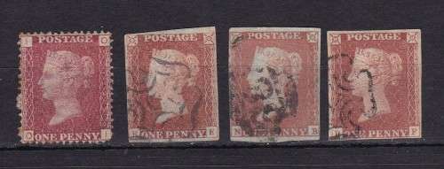 GB- QUEEN VICTORIA - 1841 - 1ST STAMP PLATE 124 - 3 X 1 PENNY - WMK SMALL CROWN - AS PER SCAN