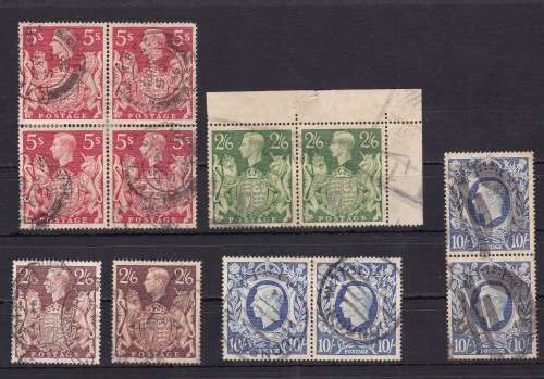 GB - KG VI - 1939 - FINE USED BLOCKS - PAIRS AND SINGLE'S