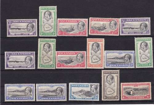 ASCENSION - KG V - 1934 - 16 X FINE MM STAMPS AS PER SCAN