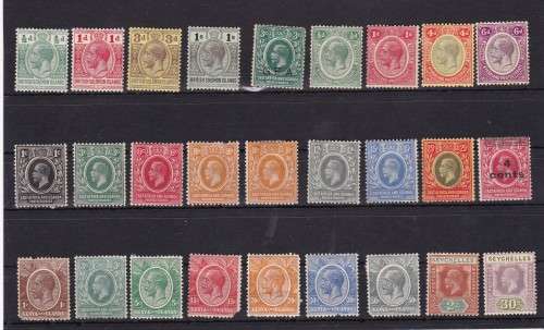LOTS OF FINE MM - KG V - STAMPS FROM THE COMMONWEALTH LANDS AS PER SCAN