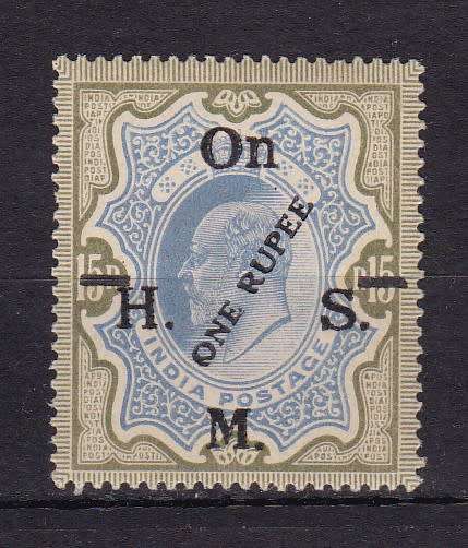 INDIA - KING EDWARD VII - 1909 - 15 RUPEES - OVPT WITH - [ O 9a ] and [ O 13 ] - SCARES - CV 160  P/