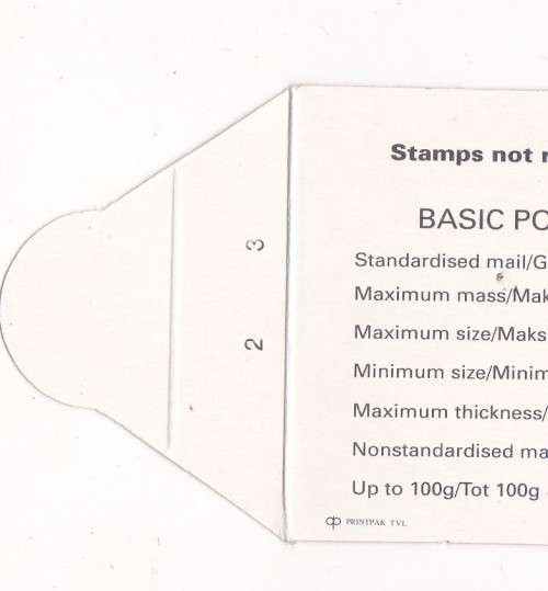 REPUBLIC OF SOUTH AFRICA - 1993 BOOKLET - PANE 4 WITH STATION NUMBERS 2 AND 3 PRINTED ON FLAP