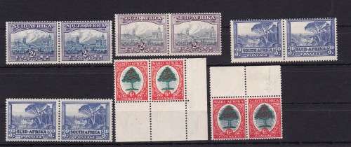UNION OF SA - 1933 - DEF ISSUE - COMPL SET WITH - VARIETIES AND SHADES - ALL PAIRS ARE UMM