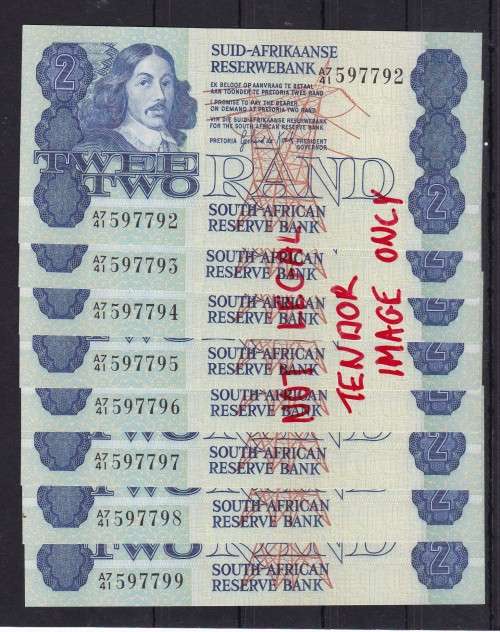 GPC DE KOCK - 1981 - A7/41 - R2 NOTES - 8 X NOTES IN SEQUENCE - IN UNC CONDITION - R225 P/NOTE