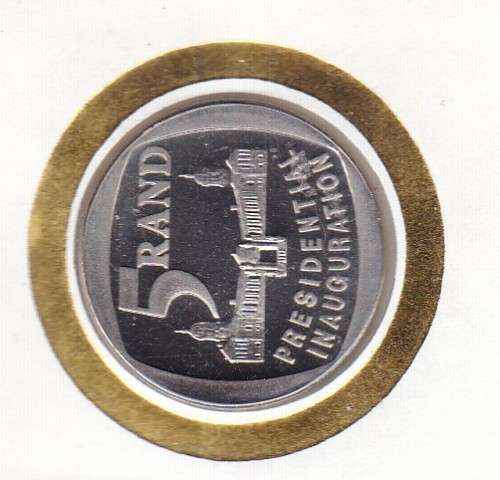 1994 - INAUGURATION OF PRESIDENT MANDELA - FDC AND PROOF COIN - NO STEPS - AS PER SCAN