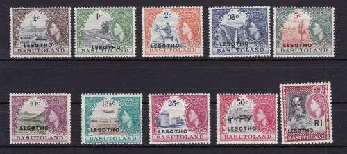BASUTOLAND - 1966 - QE II - OVPT WITH LESOTHO - UMM