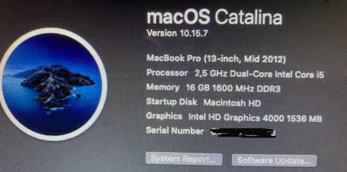 MACBOOK PRO 13" | A1278 | Core i5 | 16GB DDR3 RAM |  256GB SSD | MID 2012