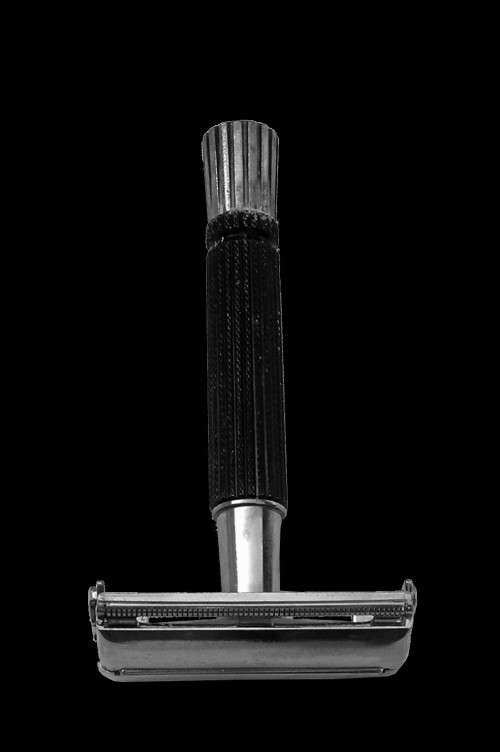 Vintage 1953 Gillette Super Speed Black Handle Flare Tip TTO Closed Comb Double Edge Safety Razor
