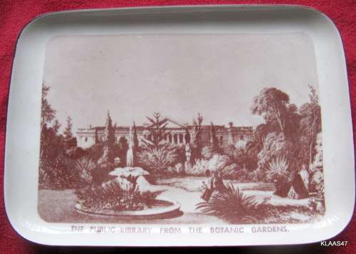 THE PUBLIC LIBRARY  : DOWSON & DOBSON COMPLIMENTARY PLATE/CONTINENTAL CHINA : 24.5x18cm