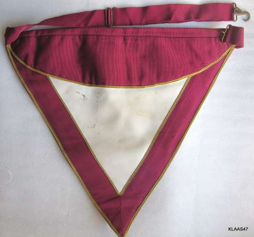 MASONIC REGALIA: ROYAL SELECT MASTERS MEMBERS APRON by TOYE SOUTH AFRICA