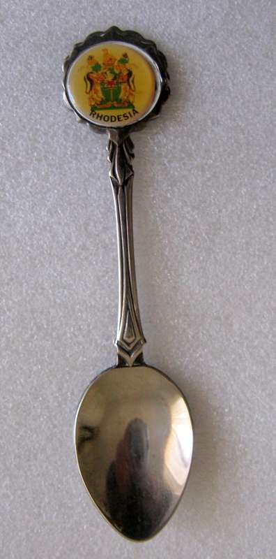 CRESTED TEASPOON : RHODESIA : CAPRICE - MADE IN NEW ZEALAND