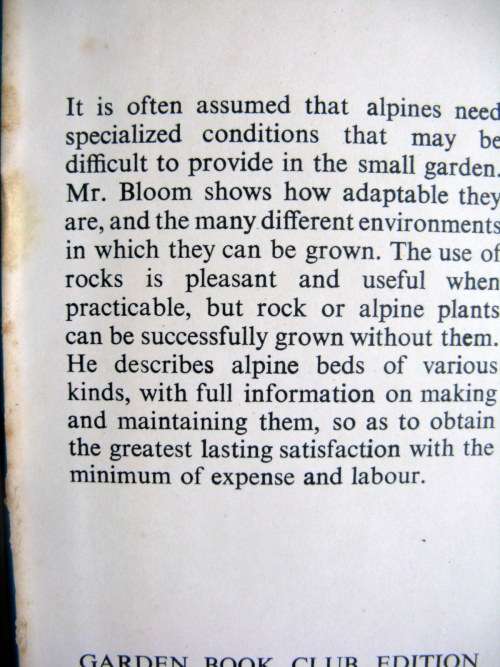 Alpines for Trouble-Free Gardeing - Alan Bloom - Hardcover 1961
