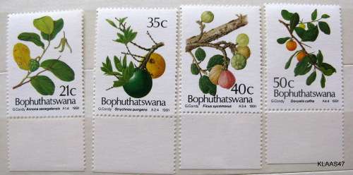 Bophuthatswana - 1991 - Edible Wild Fruit - Set of 4 - Mint