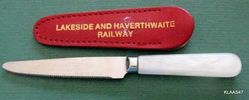 LAKESIDE AND HAVERTHWAITE RAILWAY : FRUIT KNIFE (WITH MOTHER-OF-PEARL HANDLE) :