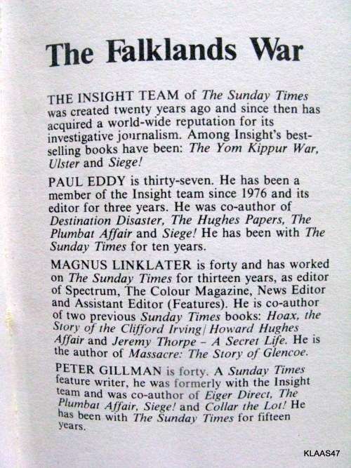 The Falklands War: The full story by the Sunday Times insight team Paperback 1983