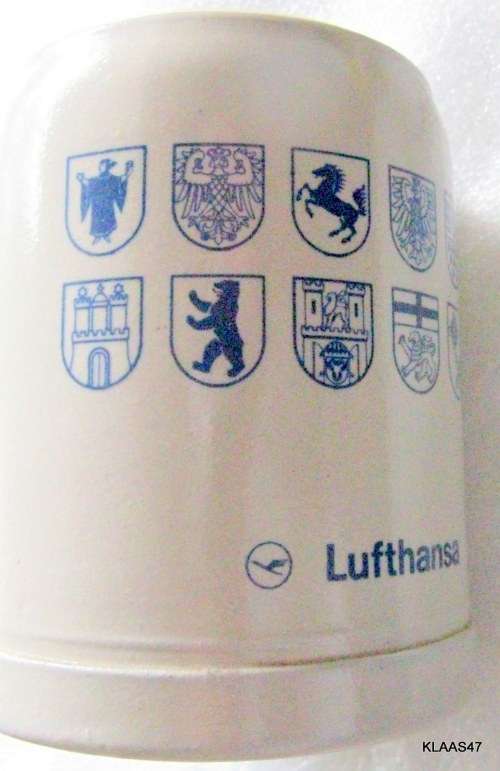 LUFTHANSA 0,3L Beer Tankard Made in the Federal Republic of Germany :