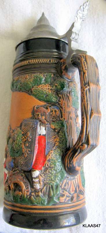 VINTAGE LIDDED STEIN : MARKED - ORIGINAL 1L 1009 :