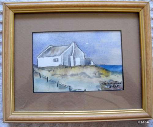 COTTAGE : WATERCOLOUR - SIGNED LEONIE TURCK :