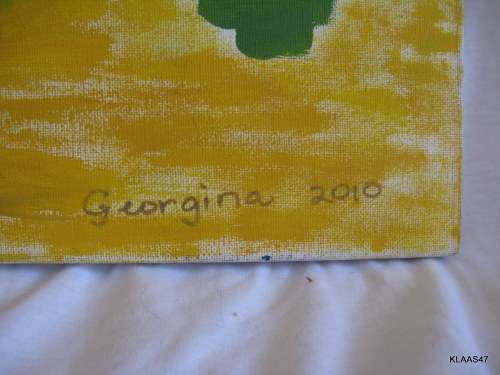 UNFRAMED OIL ON CANVAS  SIGNED BY GEORGINA 2010