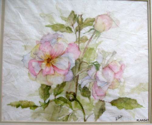 FRAMED WATERCOLOUR of FLOWERS by A KAMFER