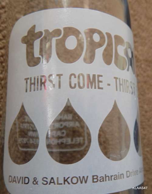 1980`s TROPICANA Empty Glass Bottle DAVID & SALKOW CAPE TOWN