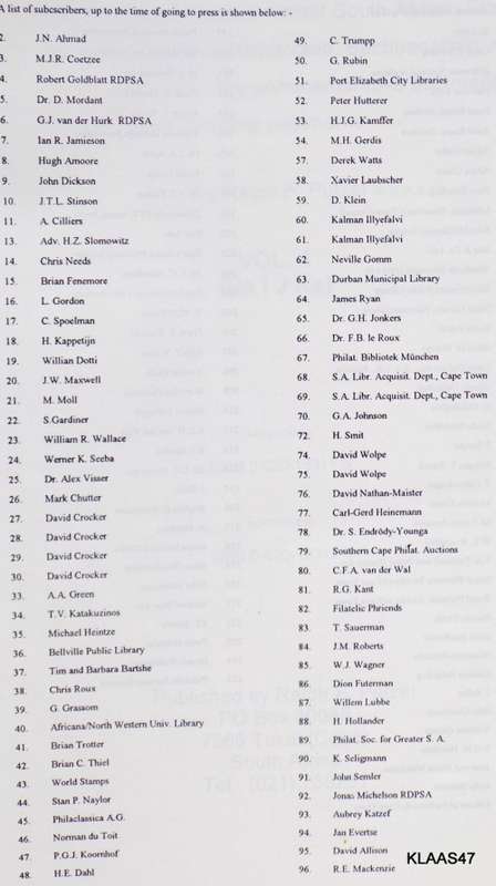 The Postmarks of South Africa and Former States & Colonies. Including postmarks o