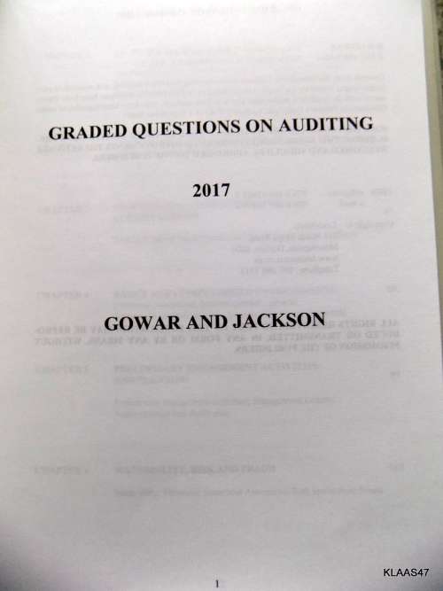 Graded Questions On Auditing 2017 - Gowar & Jackson - Paperback