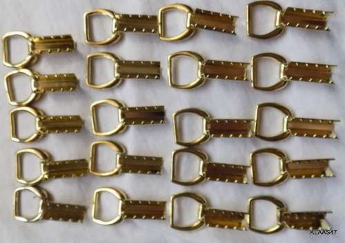 METAL (BRASS COLOUR) HANDBAG STRAP  FITTINGS (LOT OF 20)