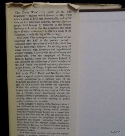 Who Dares Wins: The Story of the Special Air Service 1950-1980  - Tony Geraghty - Hardcover