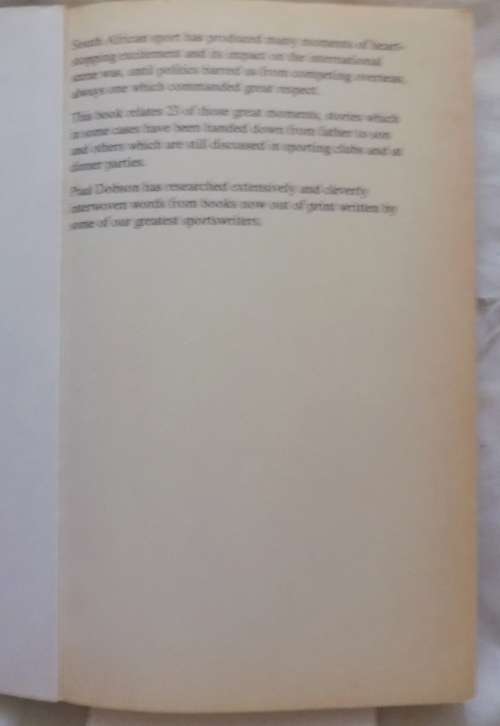 Great Moments in South African Sport  - Paul Dobson - Paperback
