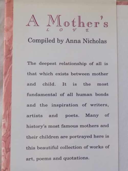 A Mother`s Love - Comp: Anna Nicholas - Hardcover 1994