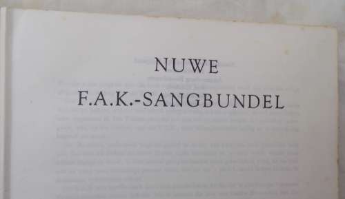 F.A.K sangbundel hardeband  geen stofomslag nie  1970