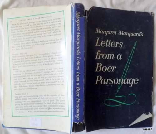 Letters From A Boer Parsonage - Letters From Margaret Marquard During The Boer War - Hardcover  1967