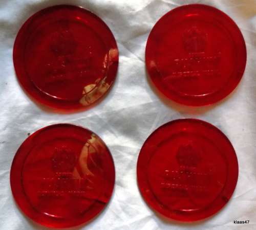 PUSHKIN : 4 PLASTIC COASTERS :